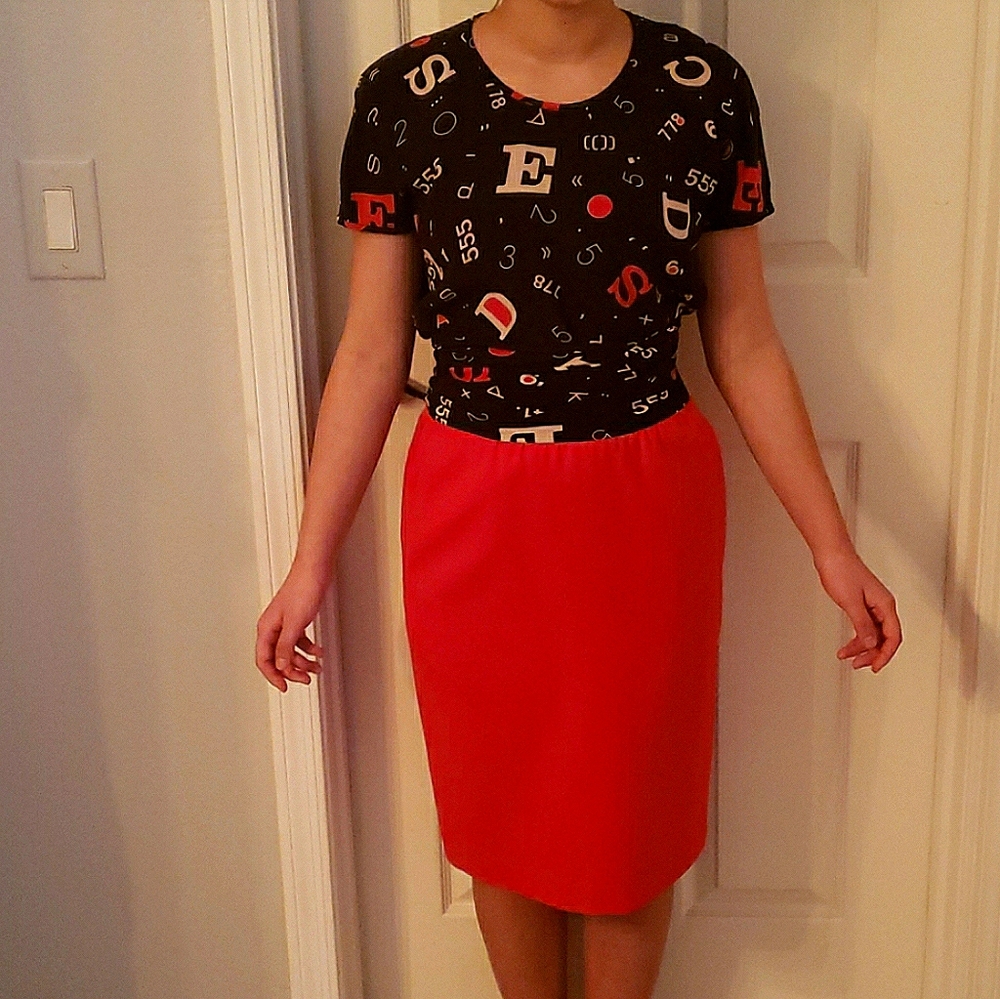 EUC High Waist Pencil Skirt & Blouse Set